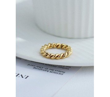 ANILLO TWISTER ACERO Y ORO WATERPROOF