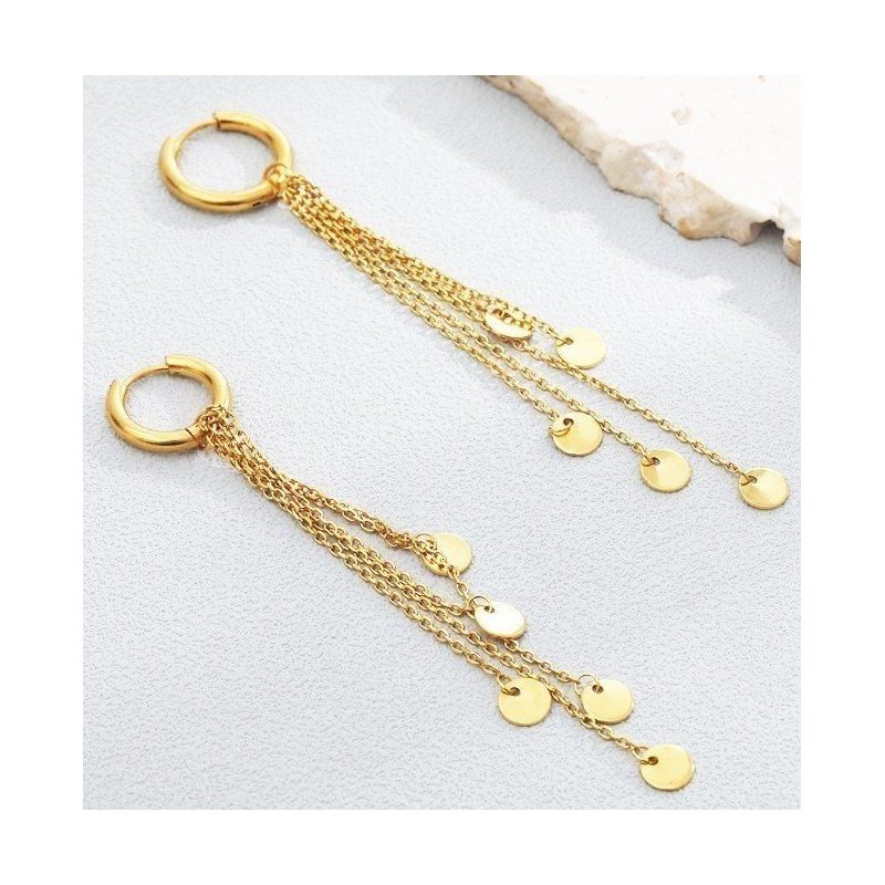 PENDIENTES IGUAZÚ ACERO Y ORO WATERPROOF