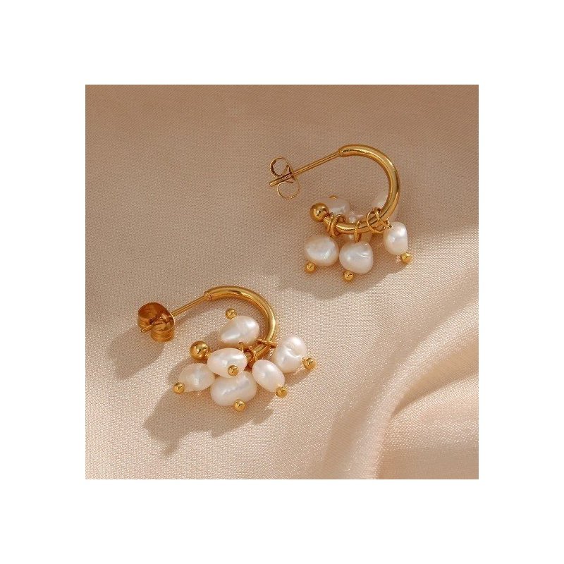 PENDIENTES MALLORCA ACERO Y ORO WATERPROOF