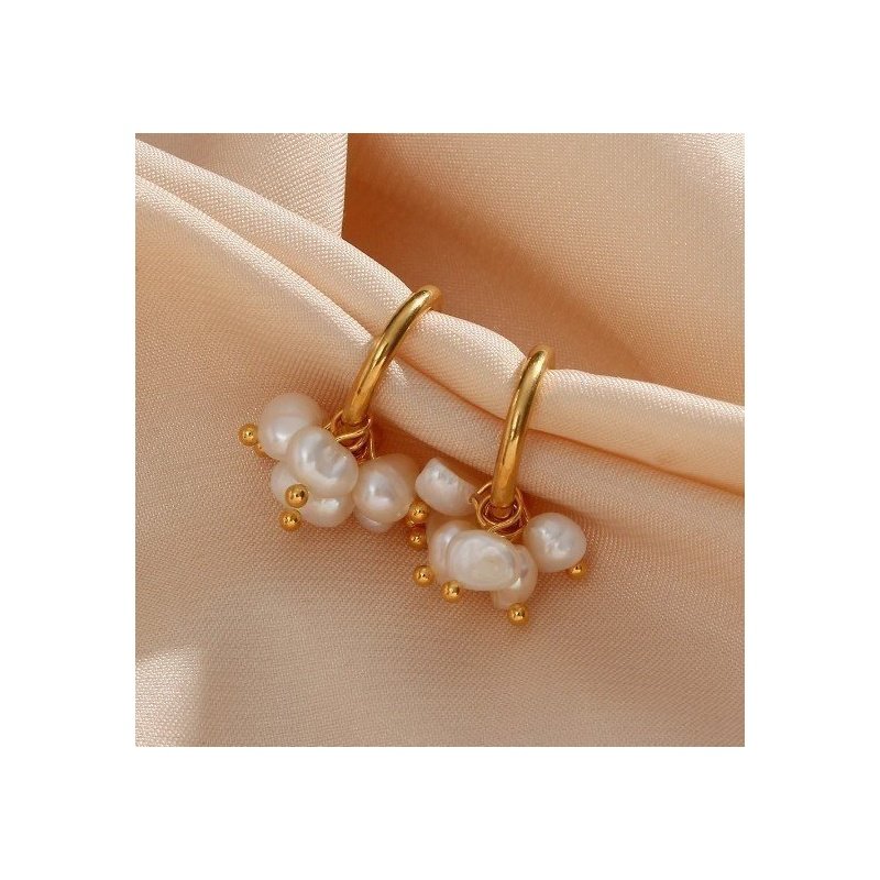 PENDIENTES MALLORCA ACERO Y ORO WATERPROOF