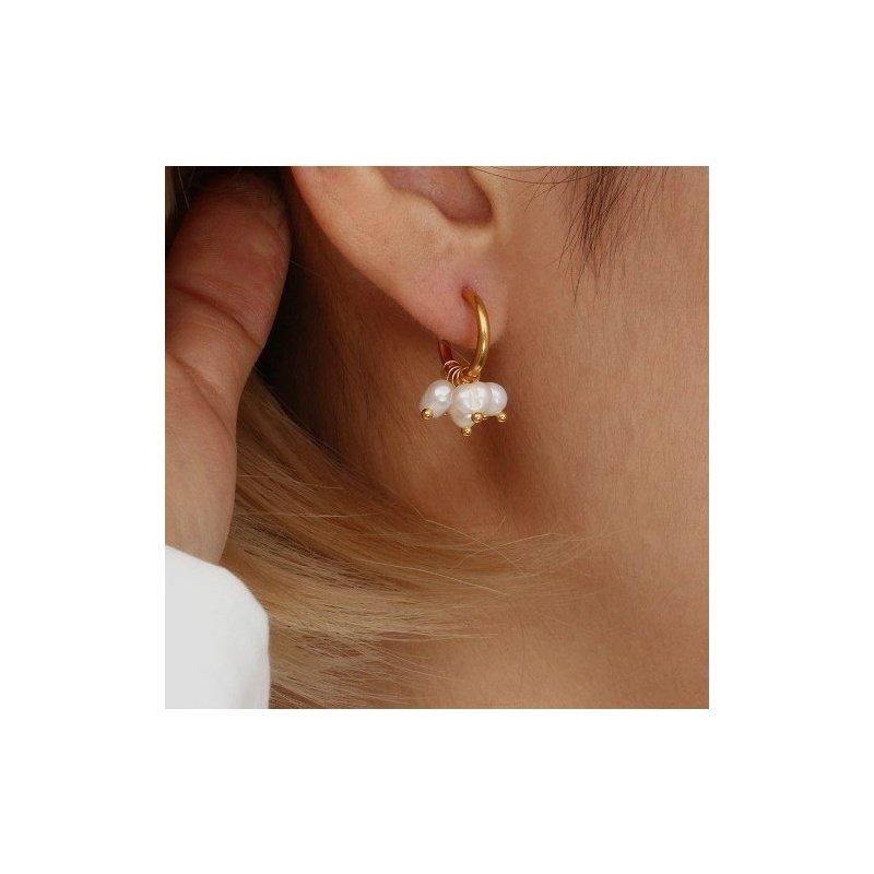 PENDIENTES MALLORCA ACERO Y ORO WATERPROOF