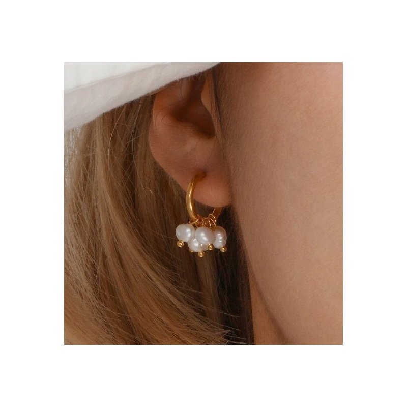 PENDIENTES MALLORCA ACERO Y ORO WATERPROOF