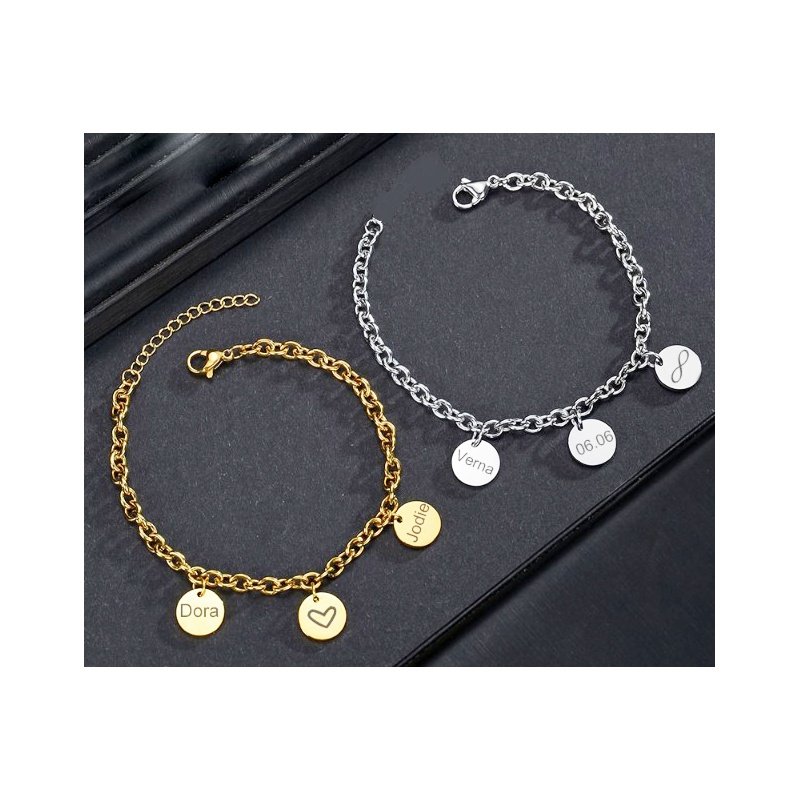 PULSERA ACERO MEDALLITAS PERSONALIZADAS