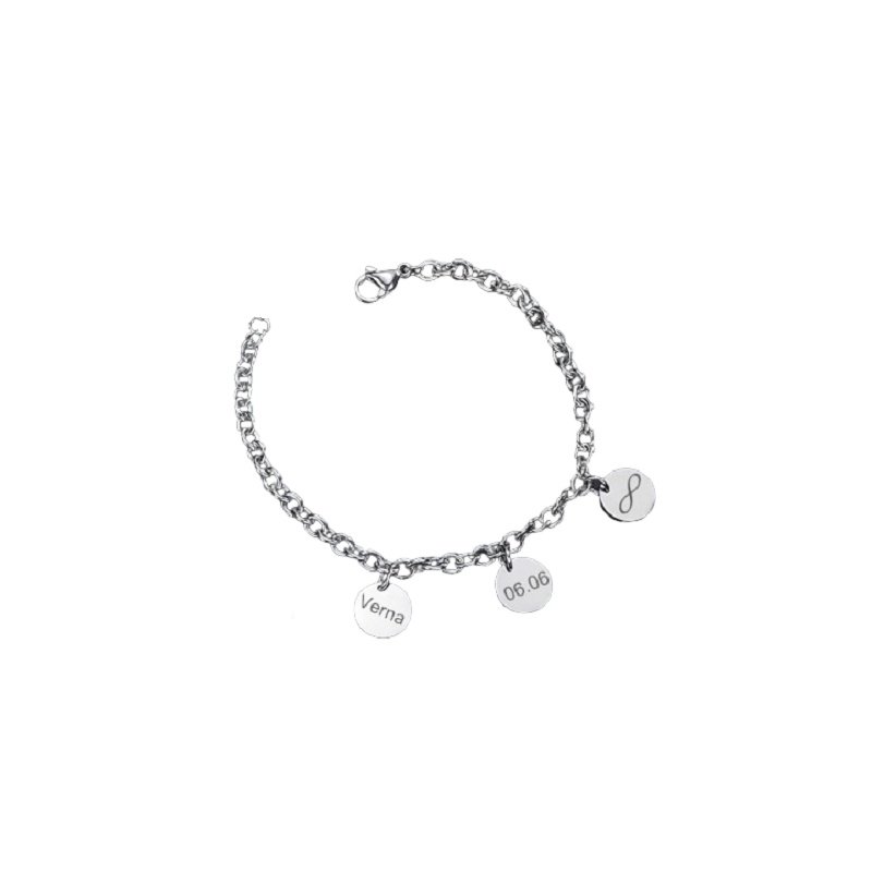 PULSERA ACERO MEDALLITAS PERSONALIZADAS
