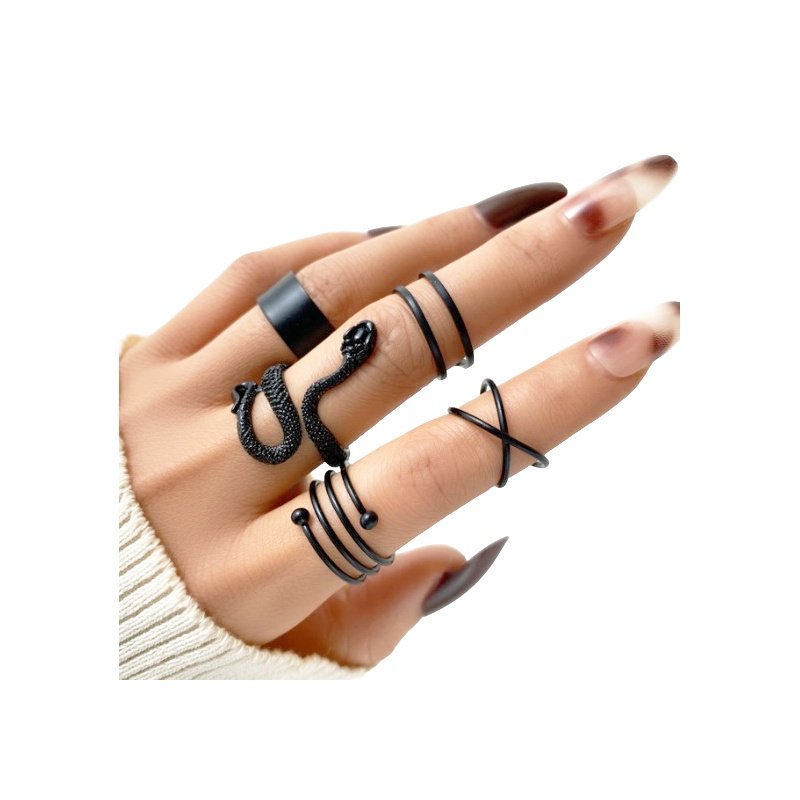 LOTE ANILLOS NEGROS, PUNK GÓTICOS