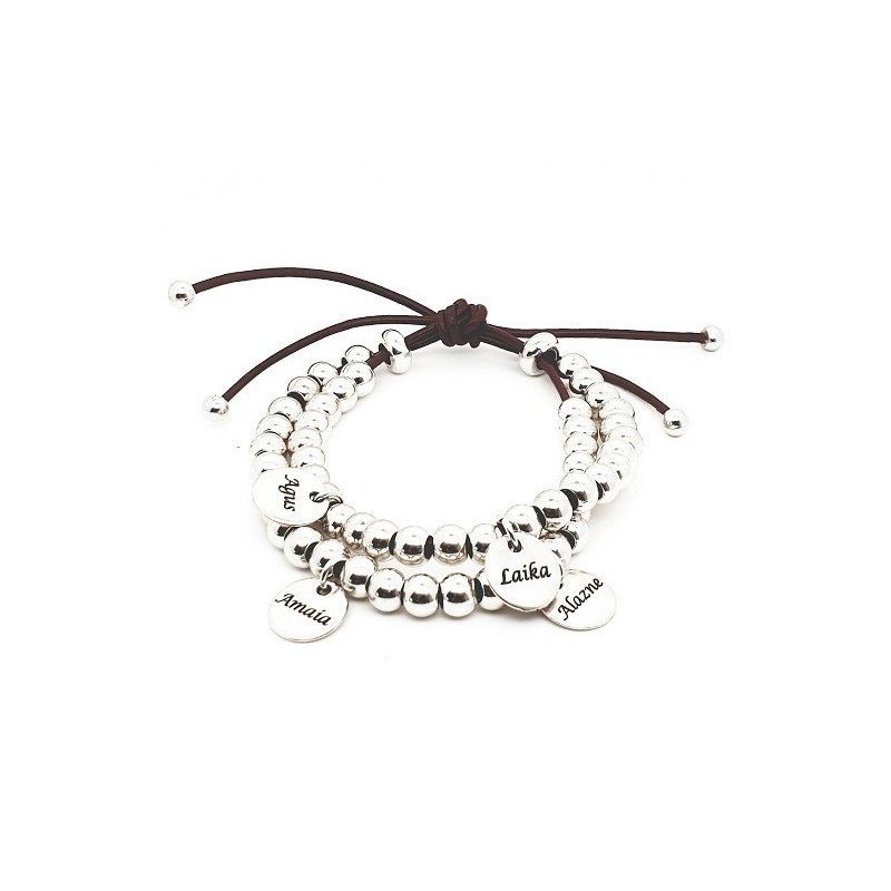 PULSERA PERSONALIZADA CON MEDALLAS PARA GRABAR