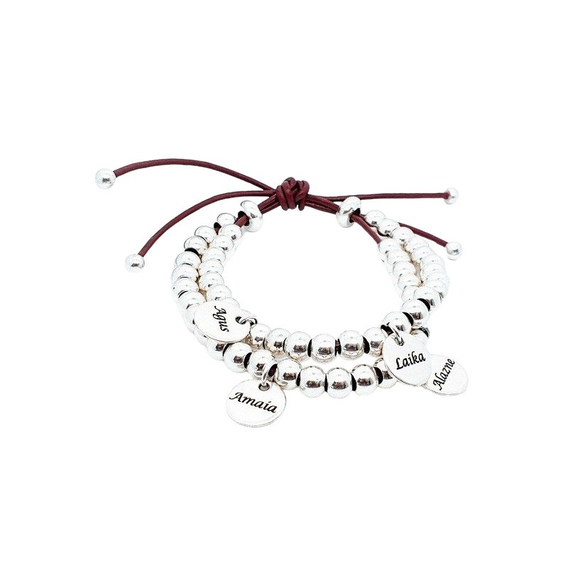 PULSERA PERSONALIZADA CON MEDALLAS PARA GRABAR