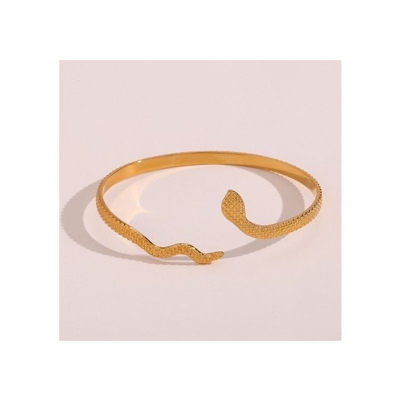 BRAZALETE SNAKE ACERO Y ORO WATERPROOF