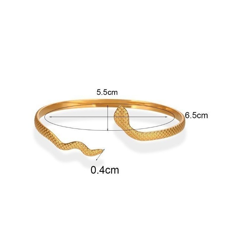 BRAZALETE SNAKE ACERO Y ORO WATERPROOF