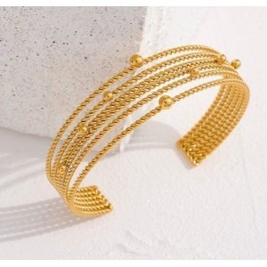 BRAZALETE GALAXIA ACERO Y ORO WATERPROOF