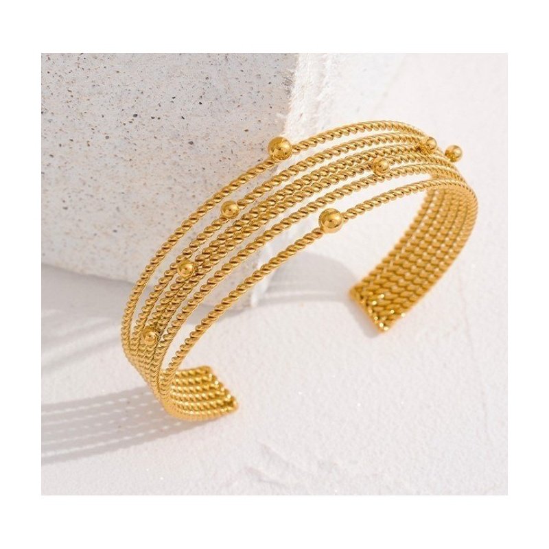 BRAZALETE GALAXIA ACERO Y ORO WATERPROOF