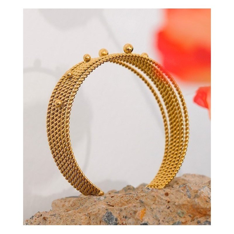 BRAZALETE GALAXIA ACERO Y ORO WATERPROOF