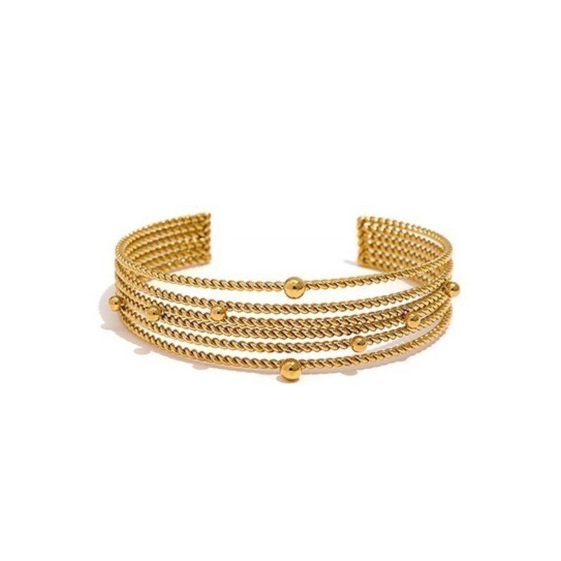 BRAZALETE GALAXIA ACERO Y ORO WATERPROOF