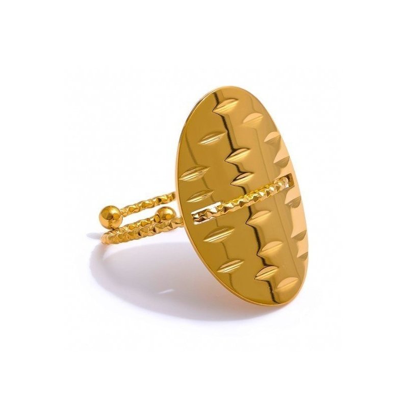 ANILLO OVALADO ACERO DORADO WATERPROOF AJUSTABLE