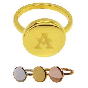 ANILLO SELLO LISO UNISEX EN ACERO PARA GRABAR