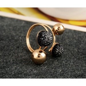 ANILLO DE DISEÑO BOLAS CON ORO 18 K