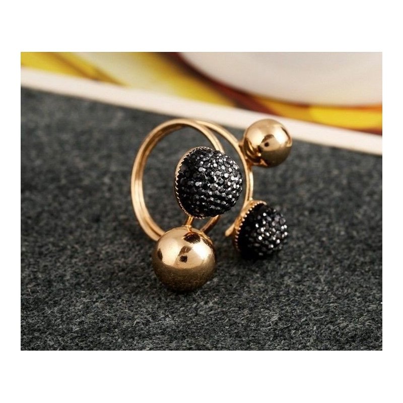 ANILLO DE DISEÑO BOLAS CON ORO 18 K