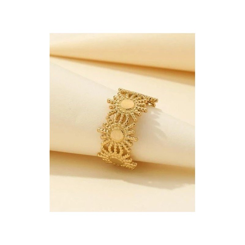 ANILLO SOLES ACERO DORADO