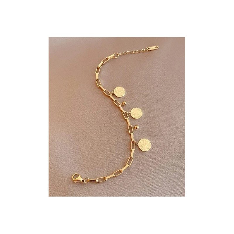 PULSERA ACERO CON MONEDITAS