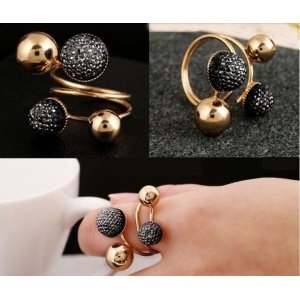 ANILLO DE DISEÑO BOLAS CON ORO 18 K