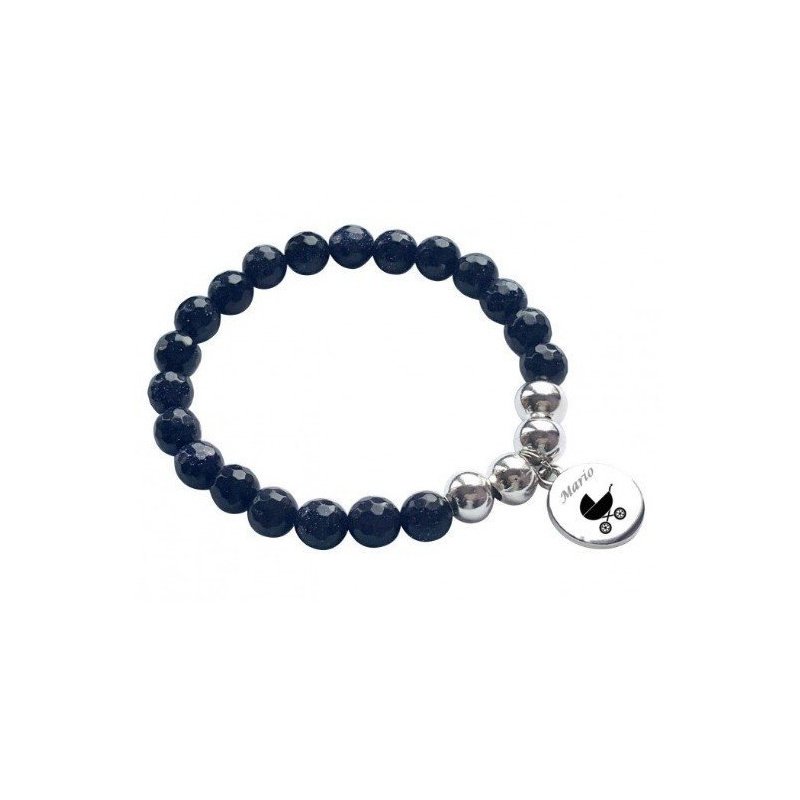 PULSERA PERSONALIZADA ZAMAK Y PIEDRAS NATURALES