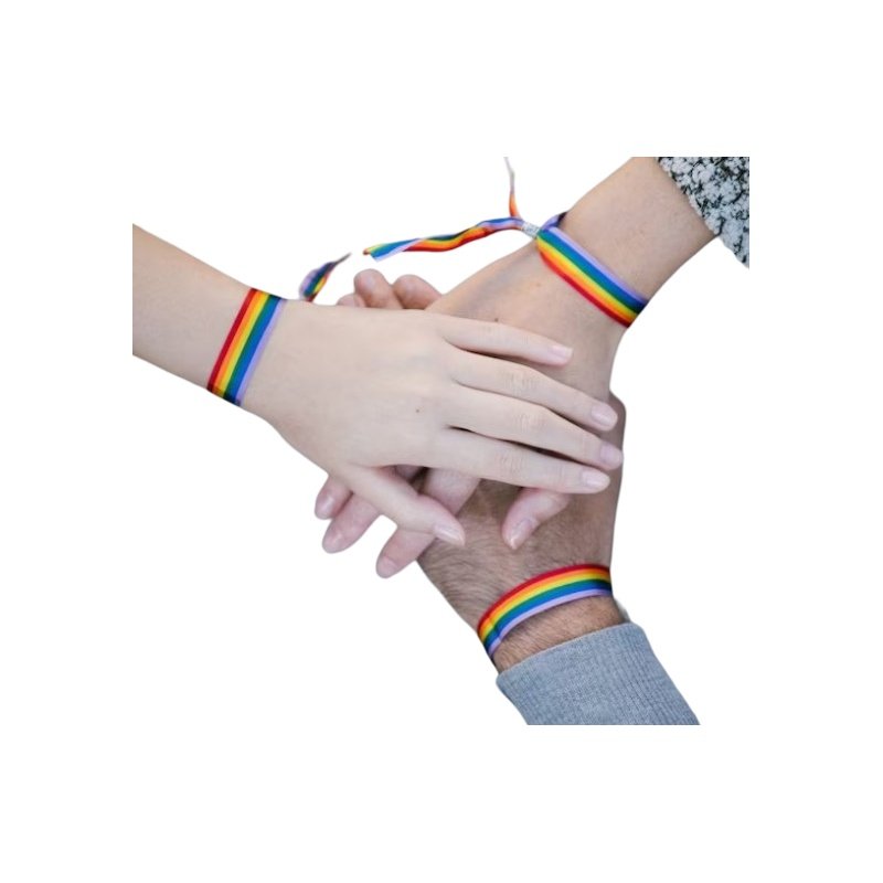 PULSERA BANDERA ARCOIRIS LGTB (LOTE DE 2 UNIDADES)
