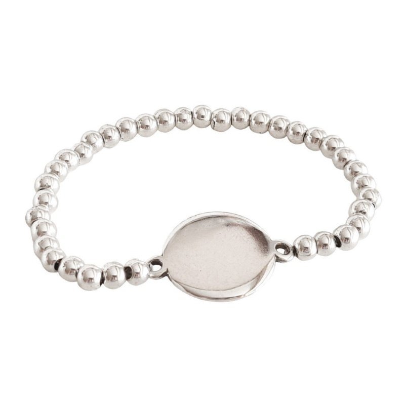 PULSERA BOLAS CON CHAPA PERSONALIZADA