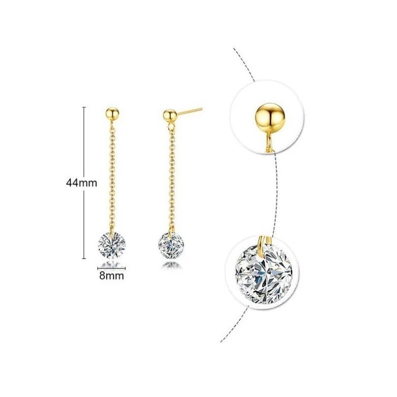 PENDIENTES LARGOS ACERO Y ORO WATERPROOF