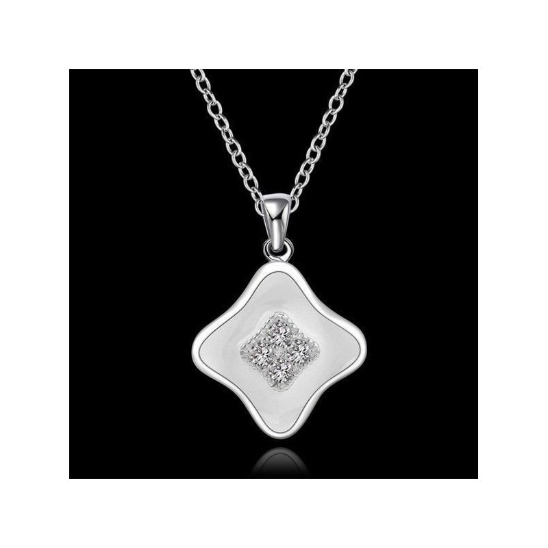 COLGANTE ROMBO CERÁMICA, CON CADENA Y PLATA 925