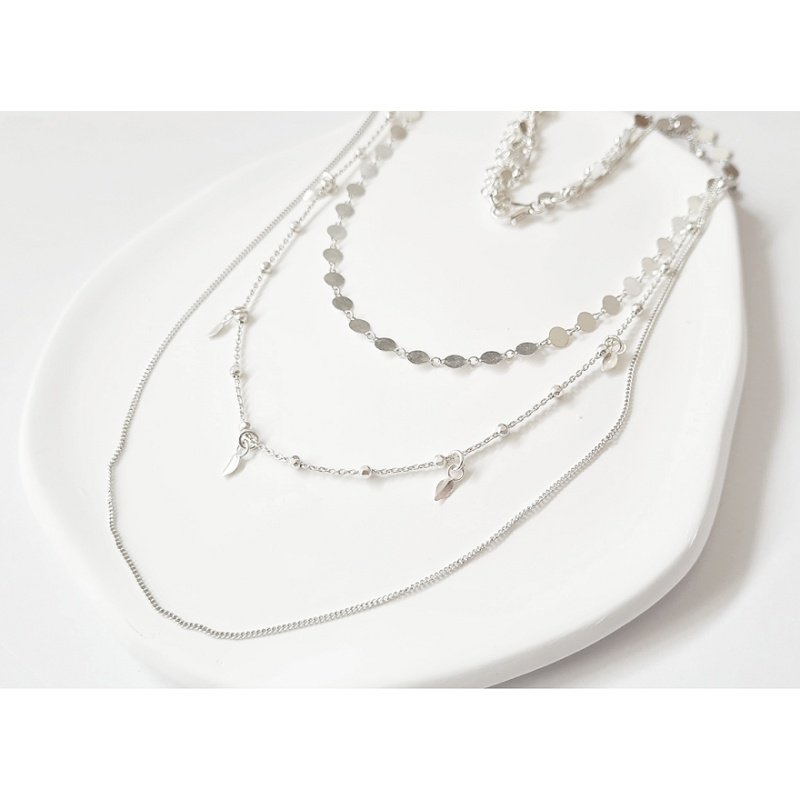 GARGANTILLA TRIPLE, TRES HILERAS, PLATA DE 1ª LEY