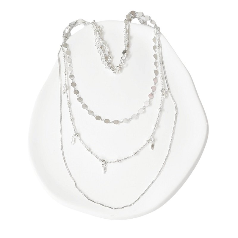 GARGANTILLA TRIPLE, TRES HILERAS, PLATA DE 1ª LEY