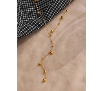 COLLAR GARGANTILLA "WATERFALL", ACERO Y ORO WATERPROOF