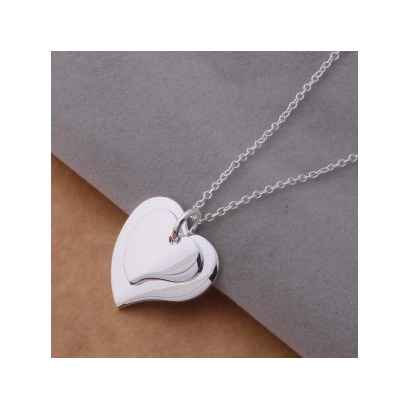 COLGANTE DOS CORAZONES PARA GRABAR CON PLATA 925