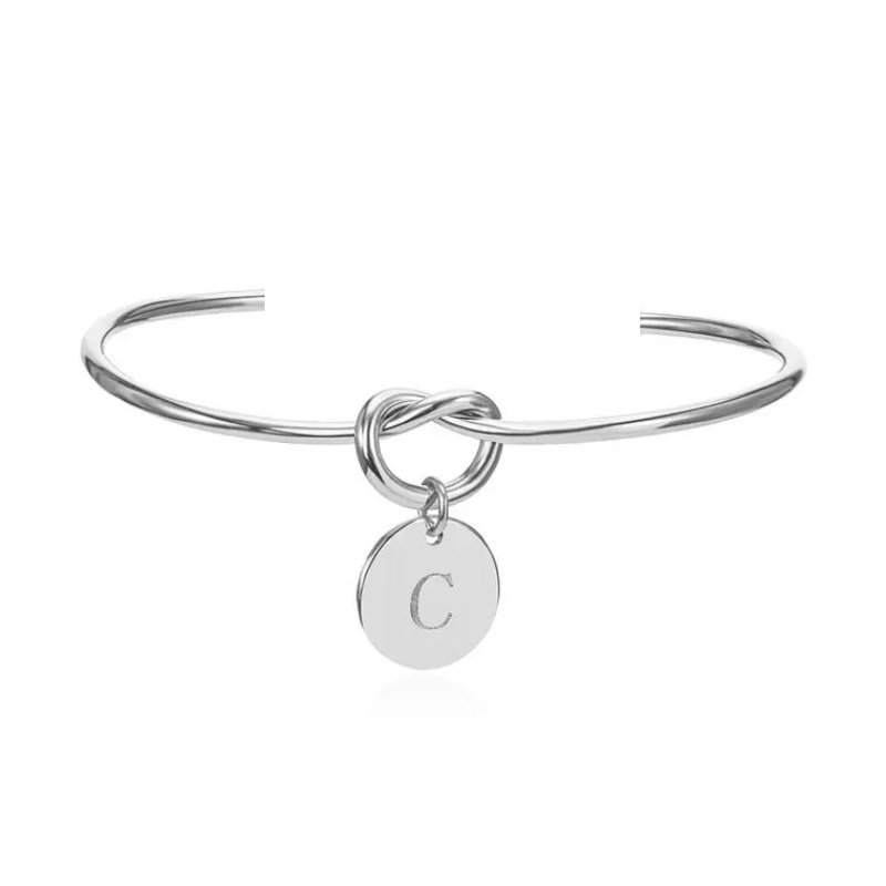 PULSERA RÍGIDA CORAZÓN CON CHAPITA PERSONALIZADA