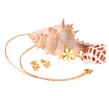 CONJUNTO DE COLGANTE Y PENDIENTES MARGARITAS