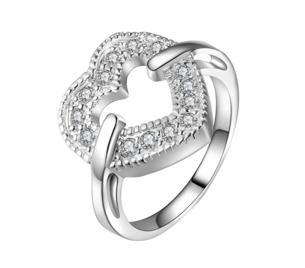 ANILLO CORONA CORAZÓN CON PLATA 925