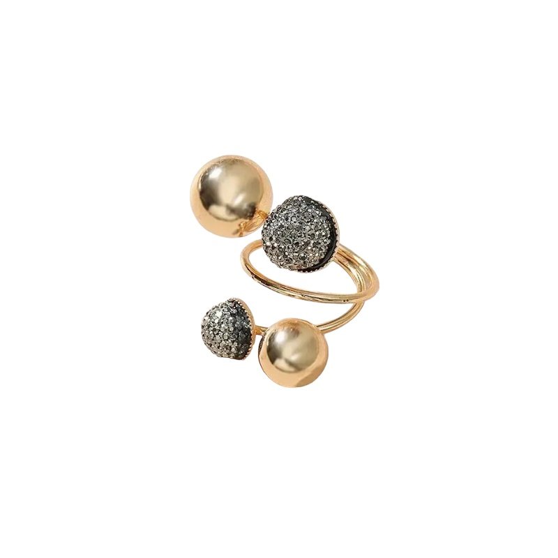 ANILLO DE DISEÑO BOLAS CON ORO 18 K