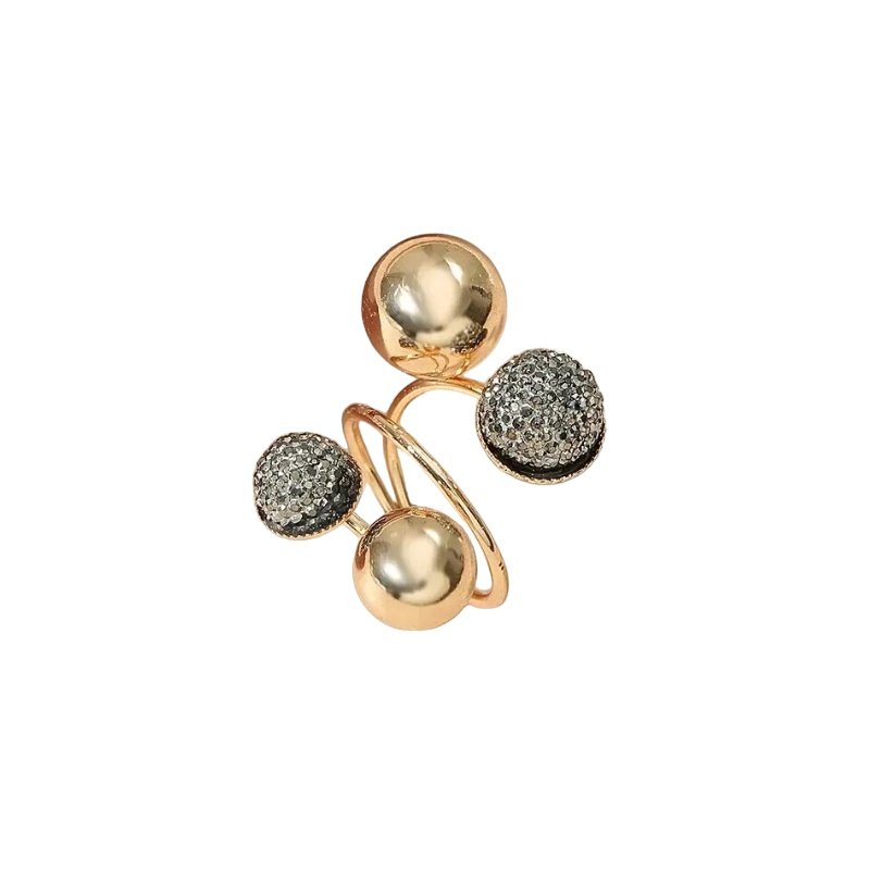 ANILLO DE DISEÑO BOLAS CON ORO 18 K