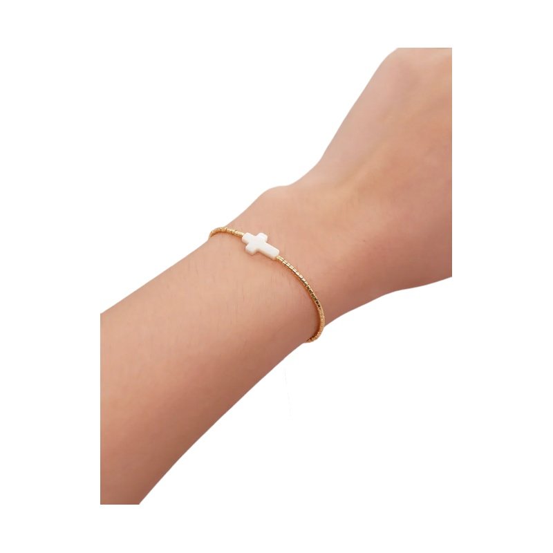PULSERA CON CRUZ DE NACAR