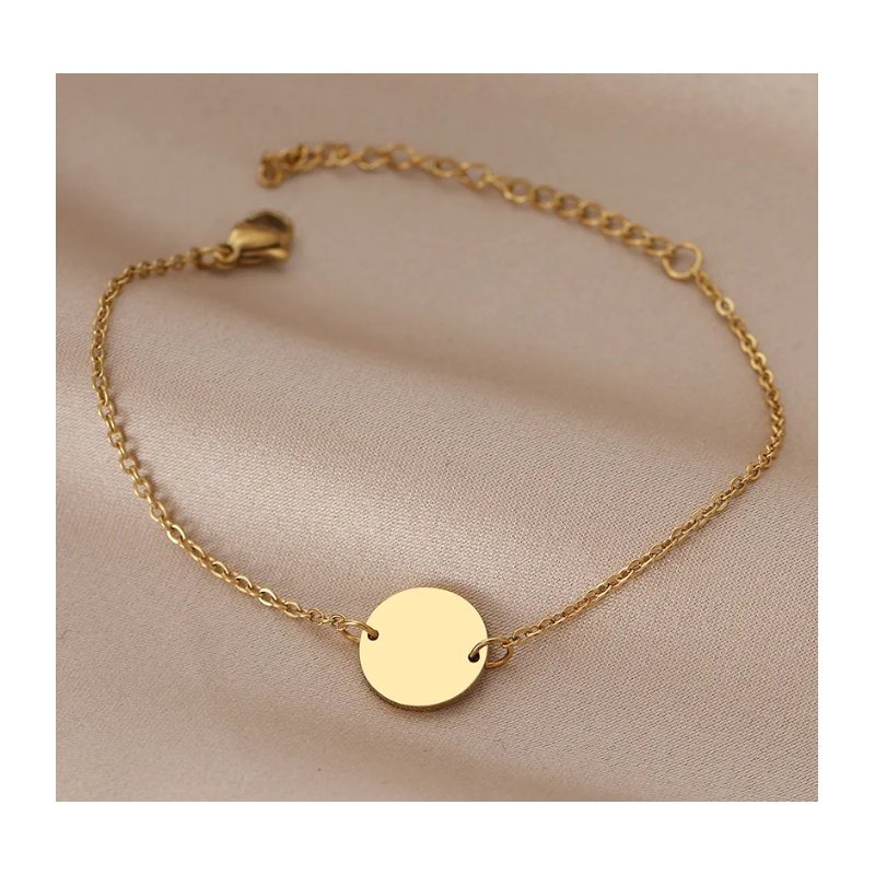 PULSERA ACERO CON CHAPITA PARA GRABAR