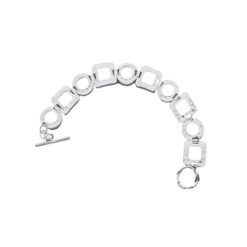 PULSERA ESLABONES ALTERNOS CON PLATA 925