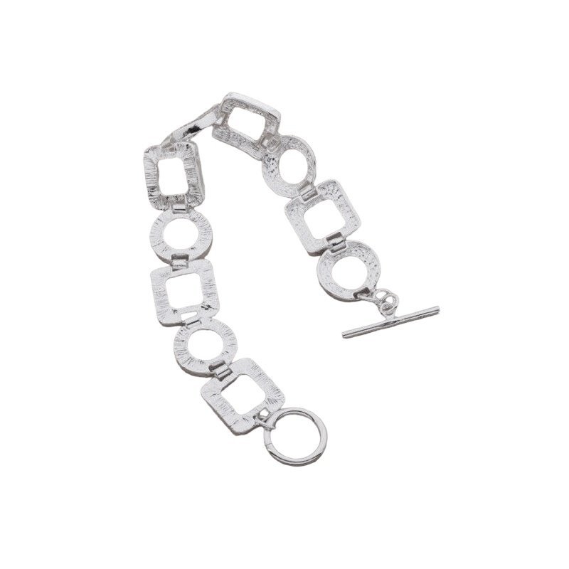 PULSERA ESLABONES ALTERNOS CON PLATA 925