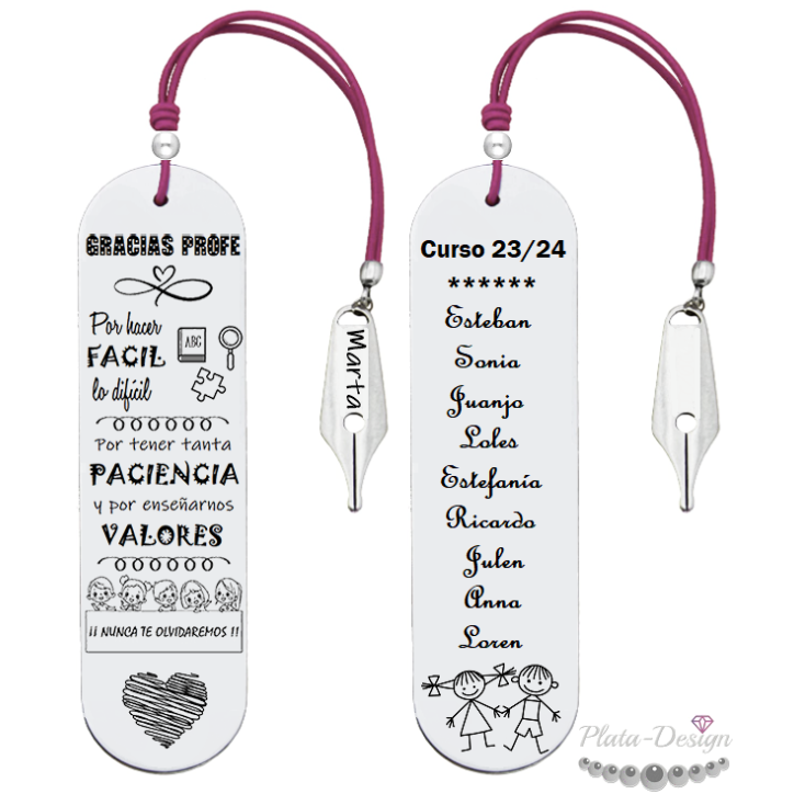 marcapaginas personalizado para profesores acero