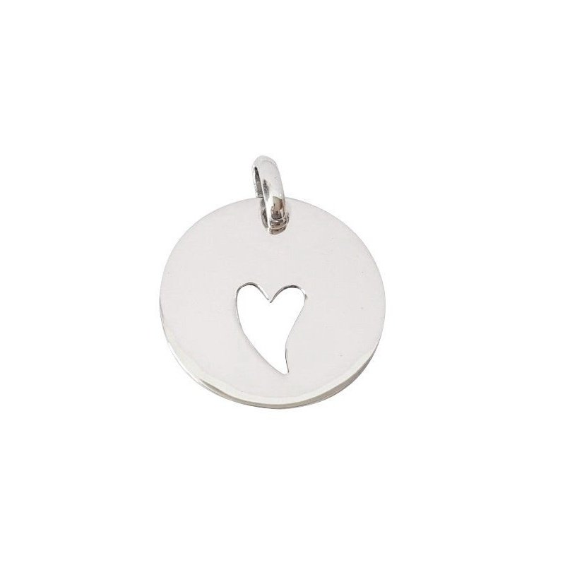 MEDALLA DE PLATA CORAZÓN CALADO PARA GRABAR