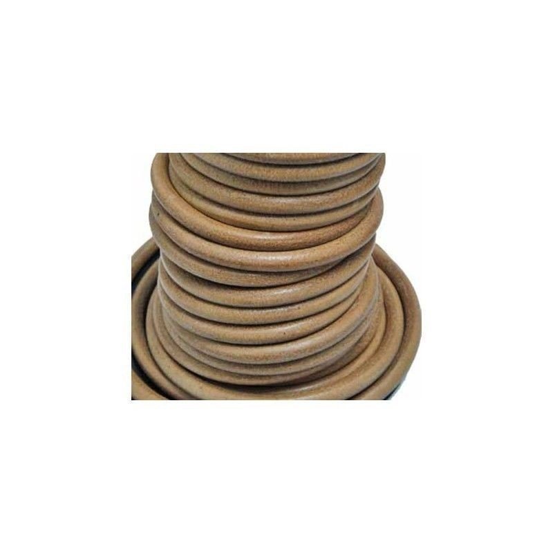 CORDÓN SIMIL CUERO MARRÓN 6 MM