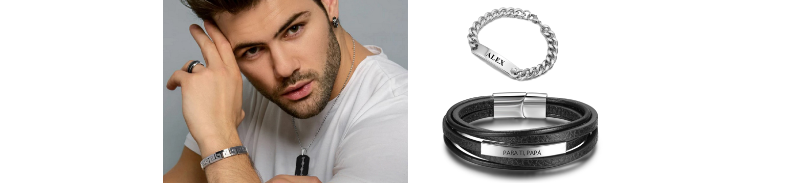 Esclavas para hombre ♥ Esclavas de acero ♥ Esclavas de plata baratas