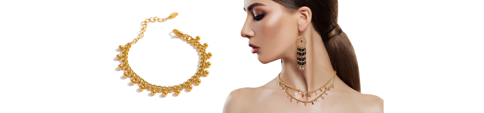 Pulseras de acero y oro baratas ♥ Pulseras acero dorado para mujer
