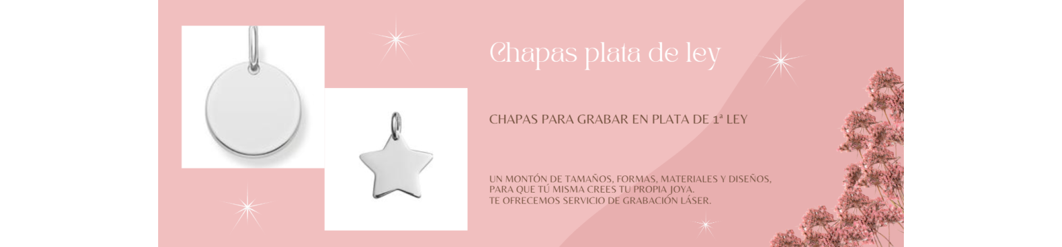 Chapas de plata para grabar ♥ Medallas plata para grabar