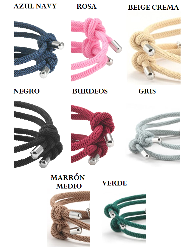 pulseras personalizadas para parejas de colores