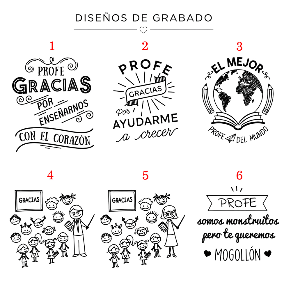 Diseños de grabados para regalos profesores